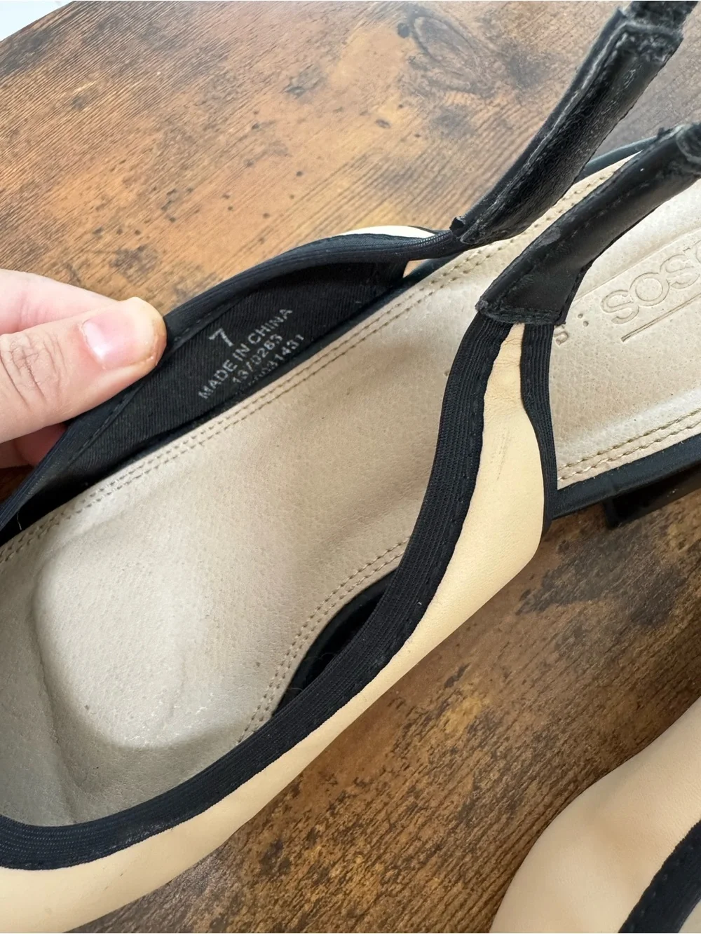 ASOS Beige and Black Slingback Flats